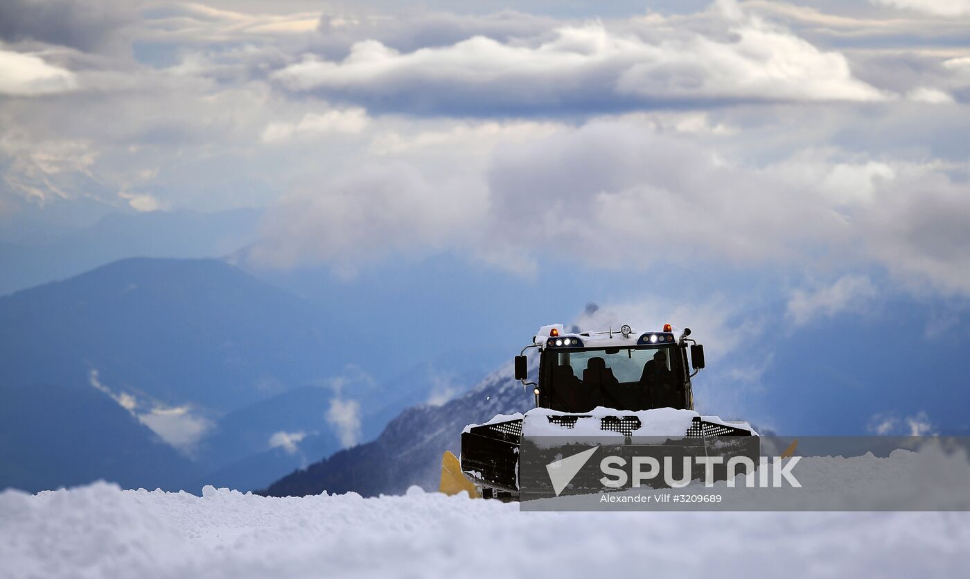 Cross-country skiing. Training session of Russia's national team