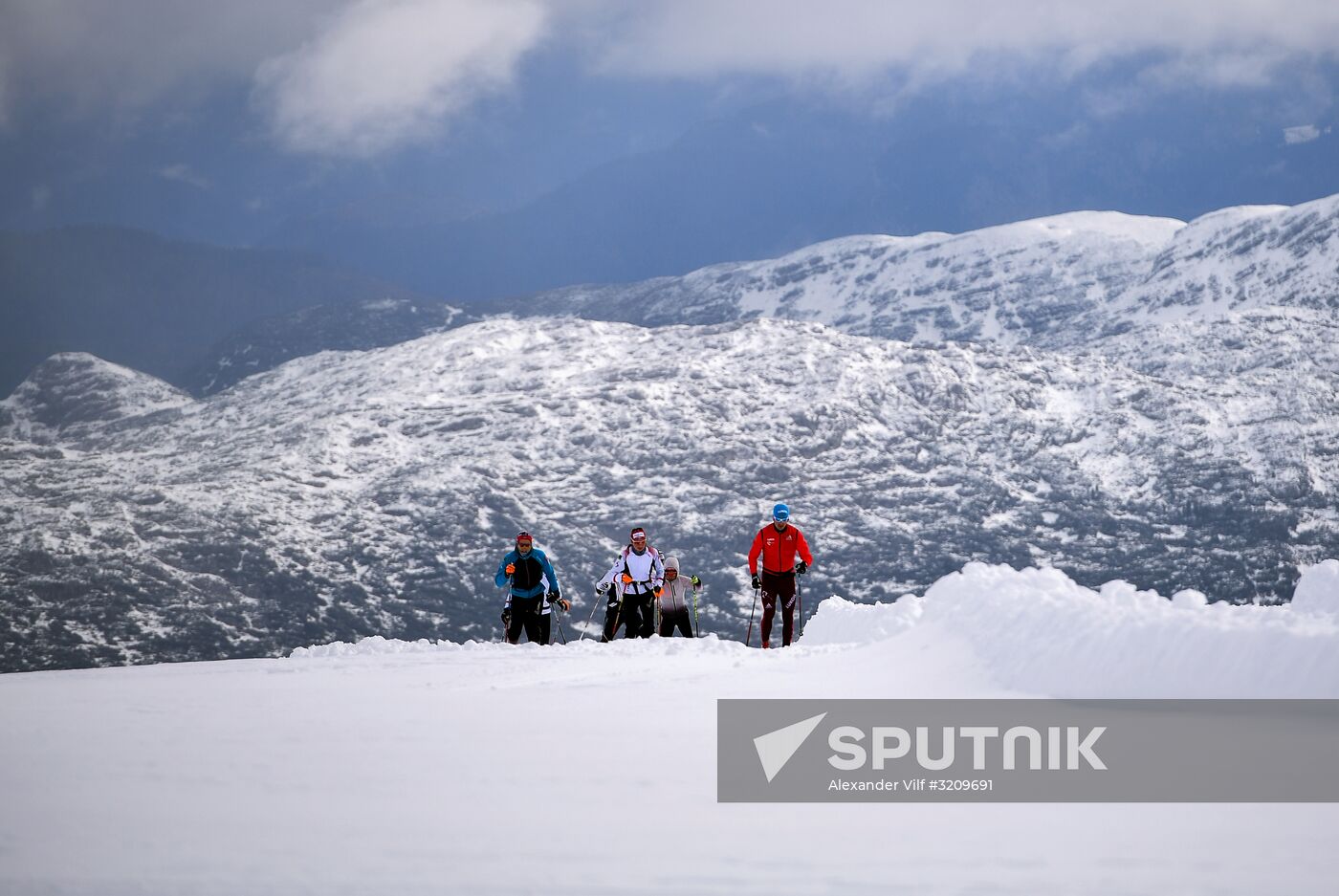 Cross-country skiing. Training session of Russia's national team