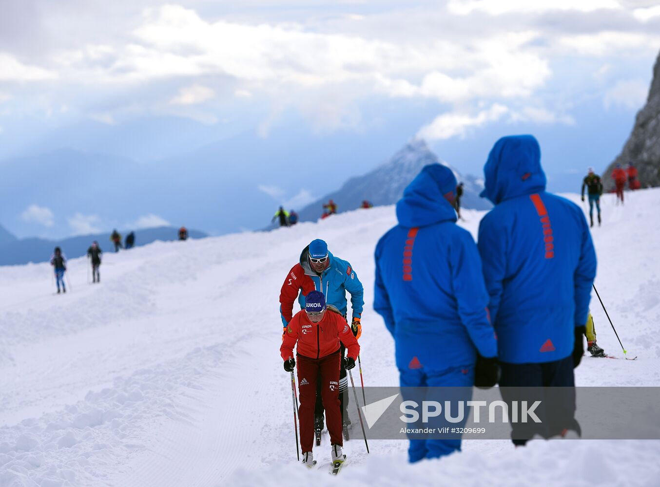 Cross-country skiing. Training session of Russia's national team
