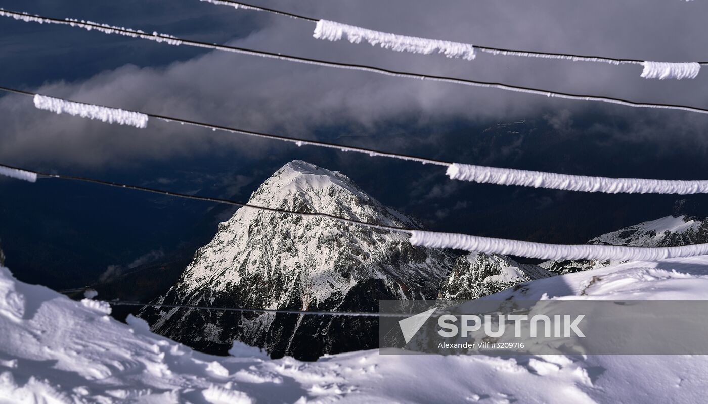 Cross-country skiing. Training session of Russia's national team