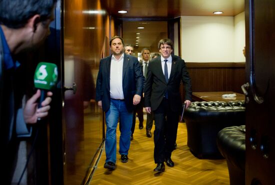Situation outside Parliament of Catalonia in Barcelona