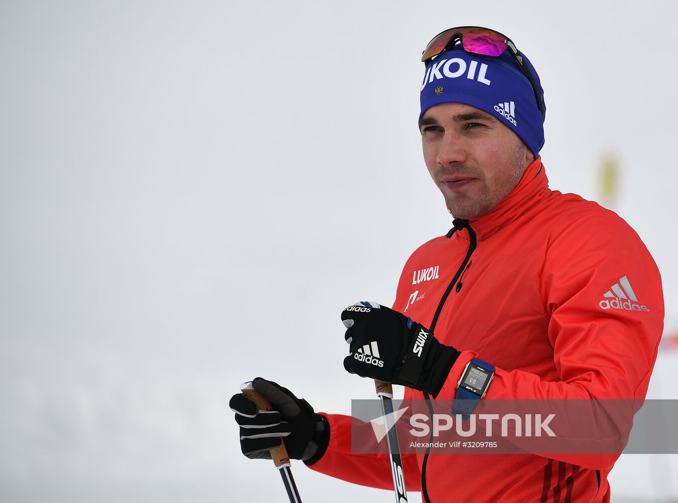 Skiing race. Training session of Russia's national team