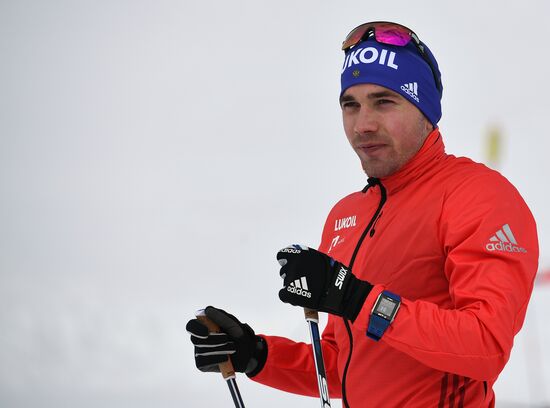 Skiing race. Training session of Russia's national team