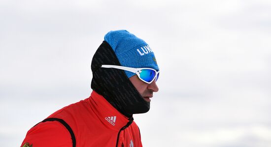 Skiing race. Training session of Russia's national team