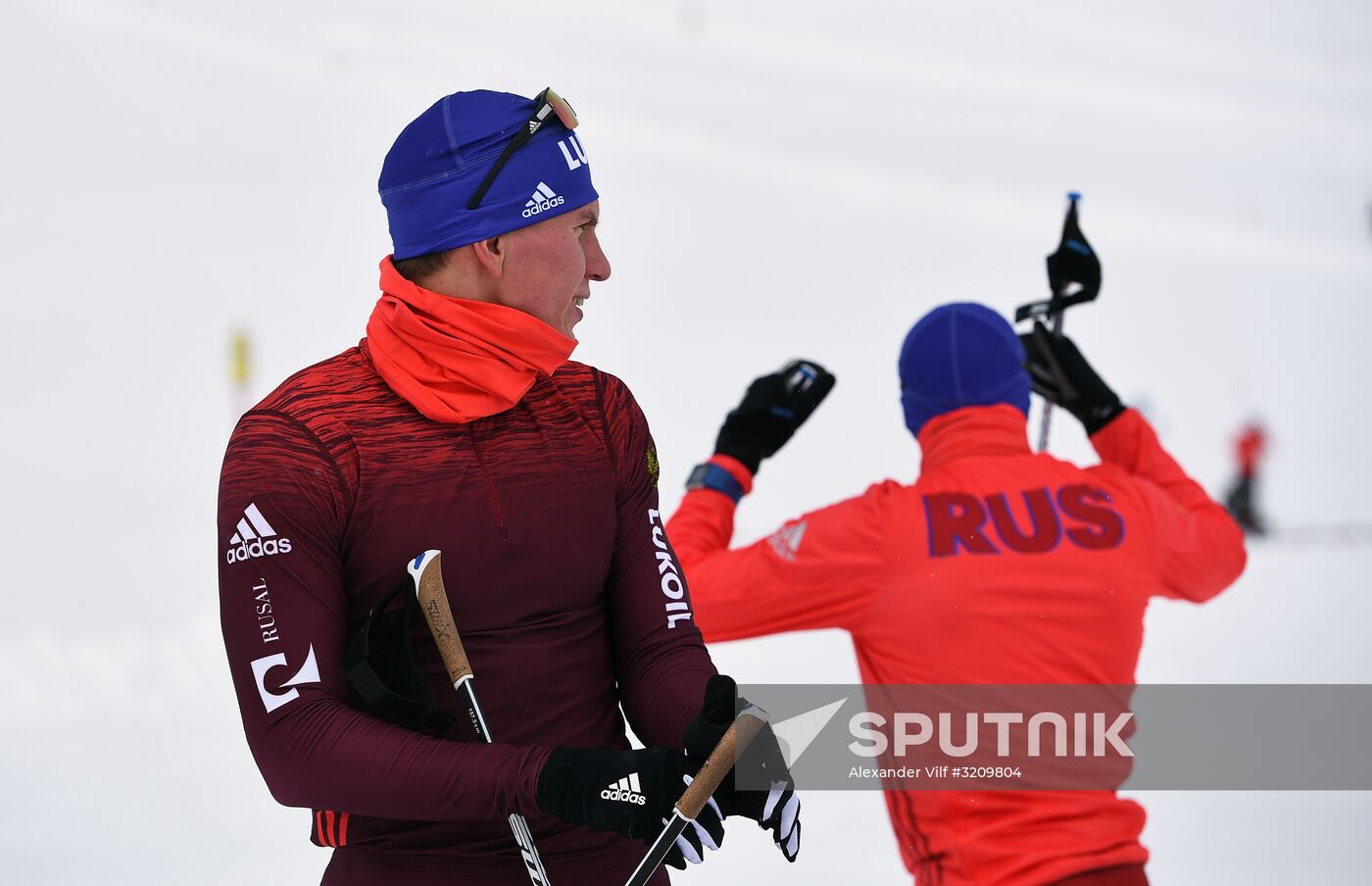 Cross-country skiing. Training session of Russia's national team