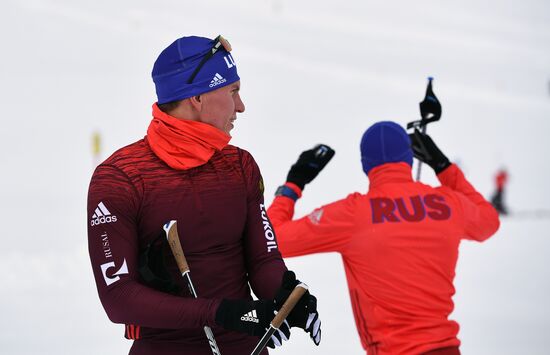 Cross-country skiing. Training session of Russia's national team