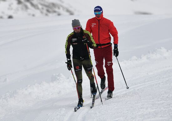 Cross-country skiing. Training session of Russia's national team