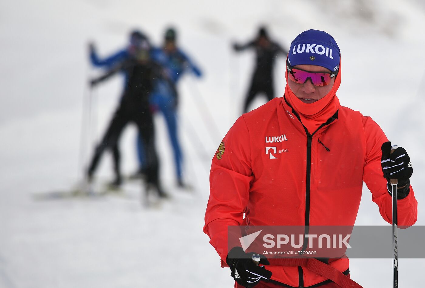 Cross-country skiing. Training session of Russia's national team