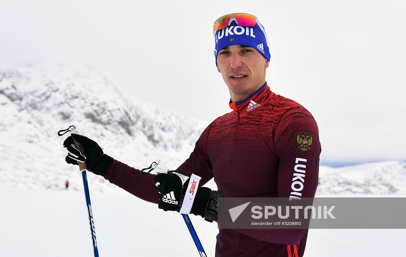 Skiing race. Training session of Russia's national team