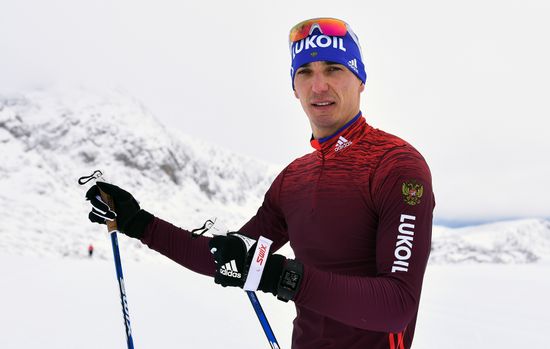 Skiing race. Training session of Russia's national team