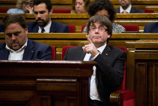 Situation outside Parliament of Catalonia in Barcelona