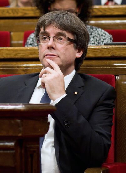 Situation outside Parliament of Catalonia in Barcelona