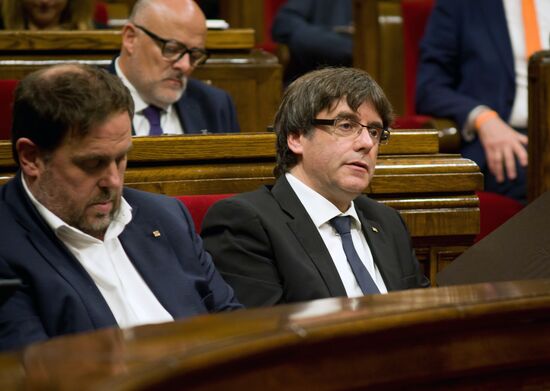 Situation outside Parliament of Catalonia in Barcelona