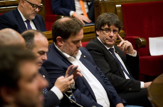 Situation outside Parliament of Catalonia in Barcelona