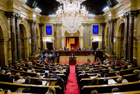 Situation at Parliament of Catalonia in Barcelona