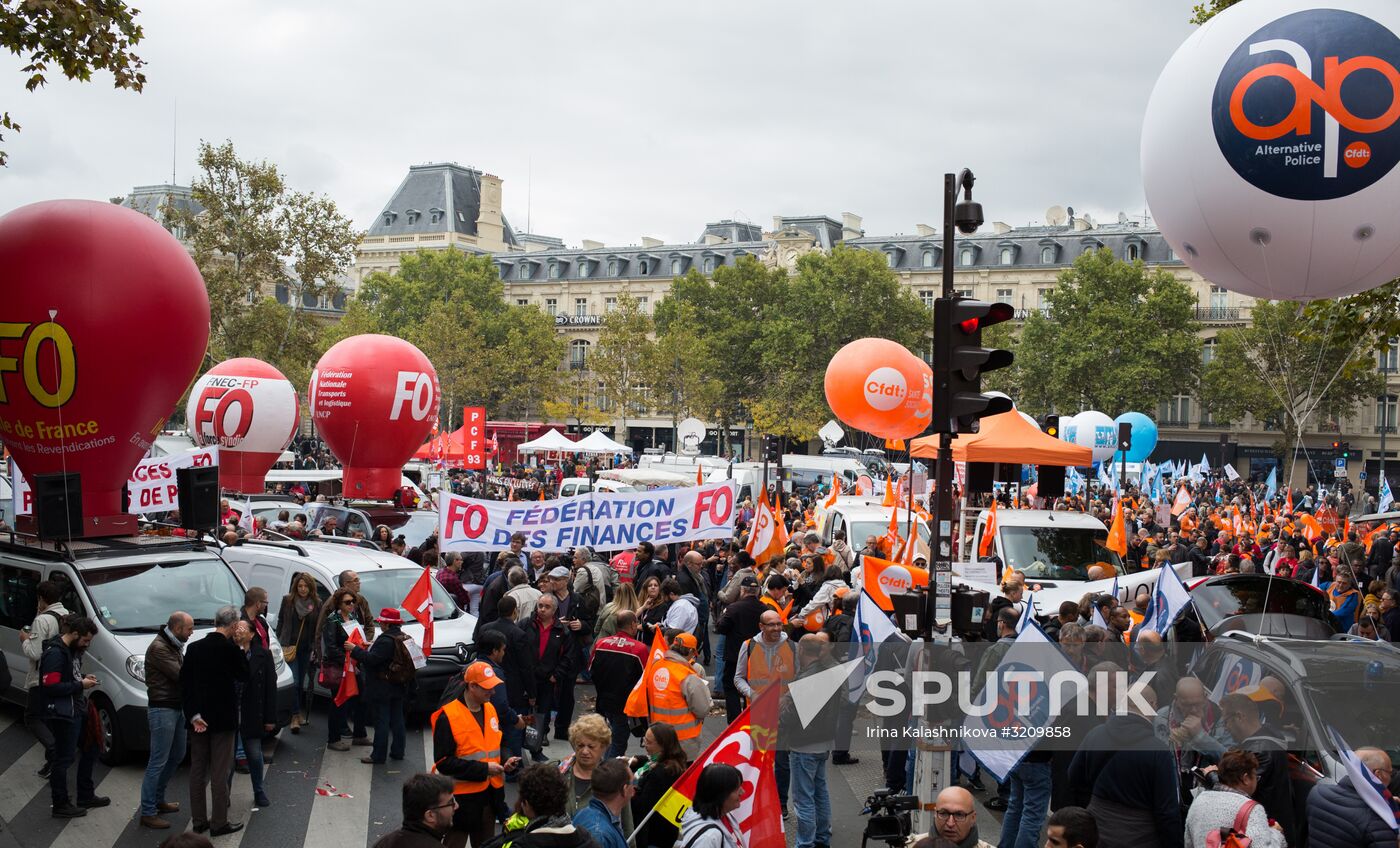 Protest rally against labor reform in Paris