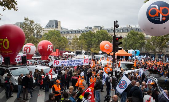 Protest rally against labor reform in Paris