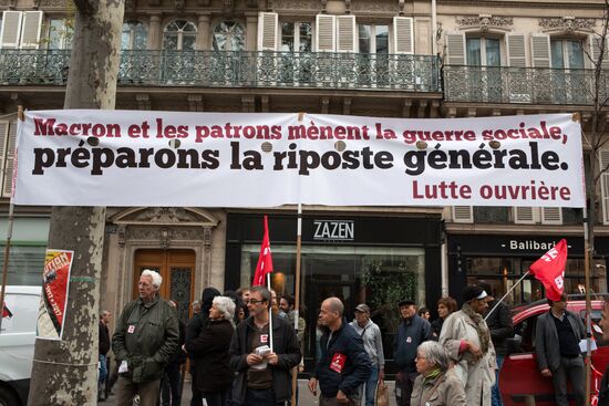 Protest rally against labor reform in Paris