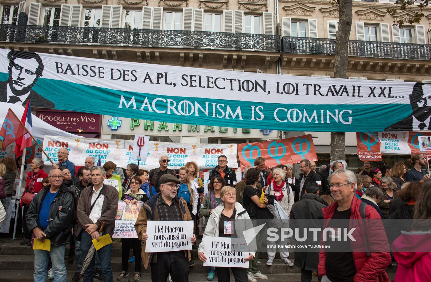 Protest rally against labor reform in Paris