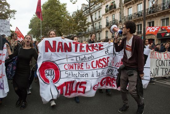 Protest rally against labor reform in Paris