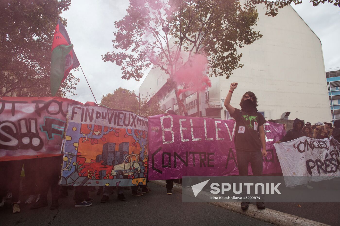 Protest rally against labor reform in Paris