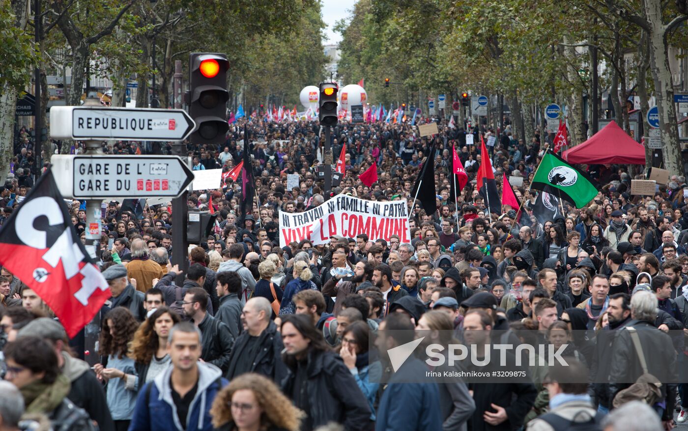 Protest rally against labor reform in Paris