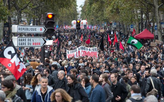 Protest rally against labor reform in Paris