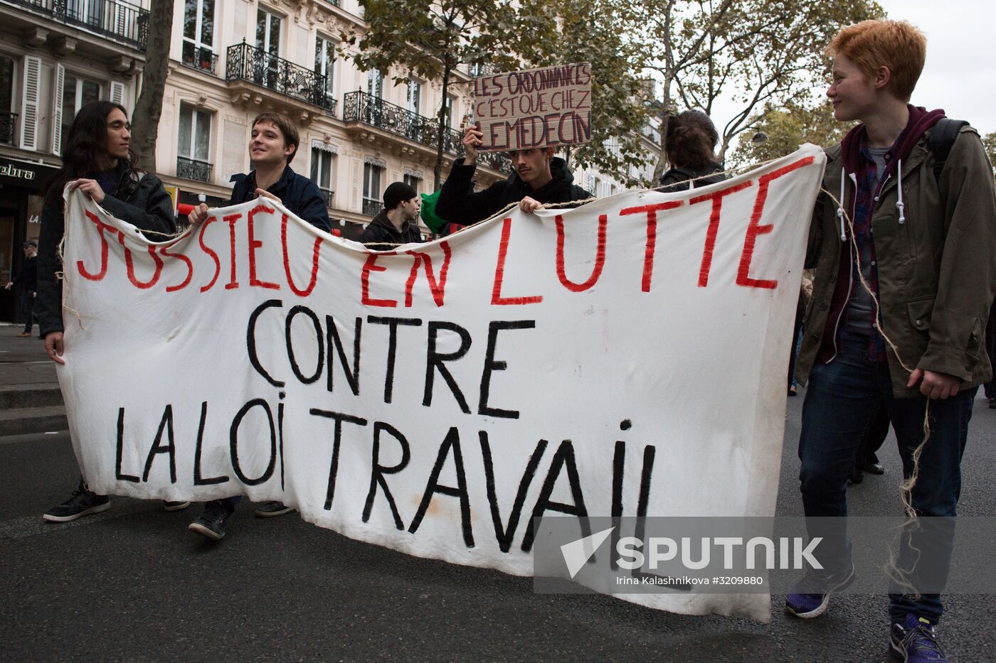 Protest rally against labor reform in Paris