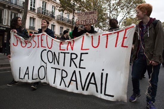 Protest rally against labor reform in Paris