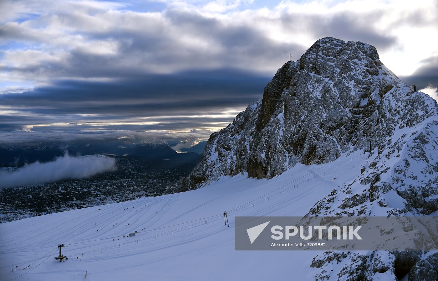 Skiing race. Training session of Russia's national team