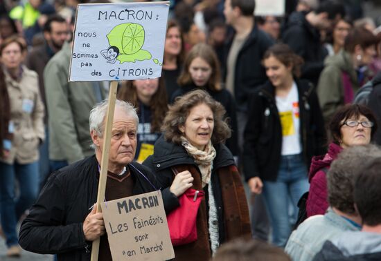 Protest rally against labor reform in Paris
