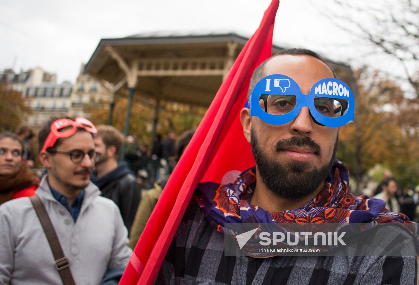 Protest rally against labor reform in Paris