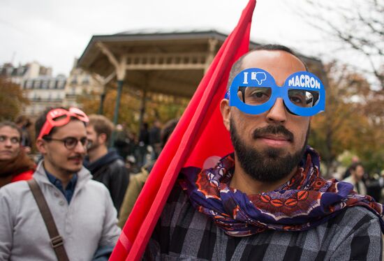 Protest rally against labor reform in Paris