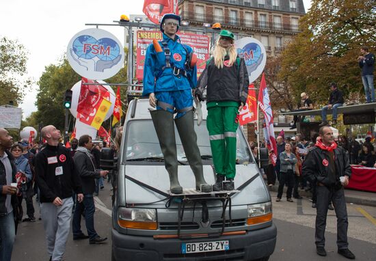 Protest rally against labor reform in Paris