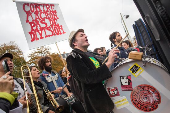 Protest rally against labor reform in Paris