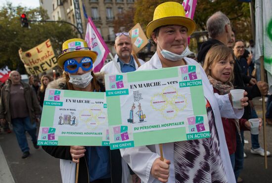 Protest rally against labor reform in Paris