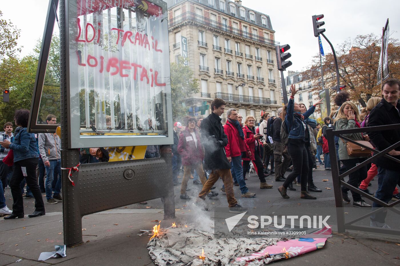 Protest rally against labor reform in Paris