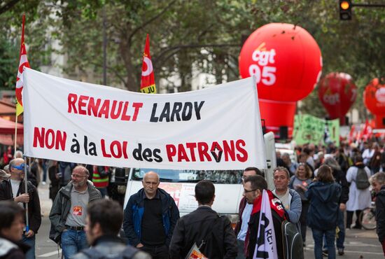 Protest rally against labor reform in Paris