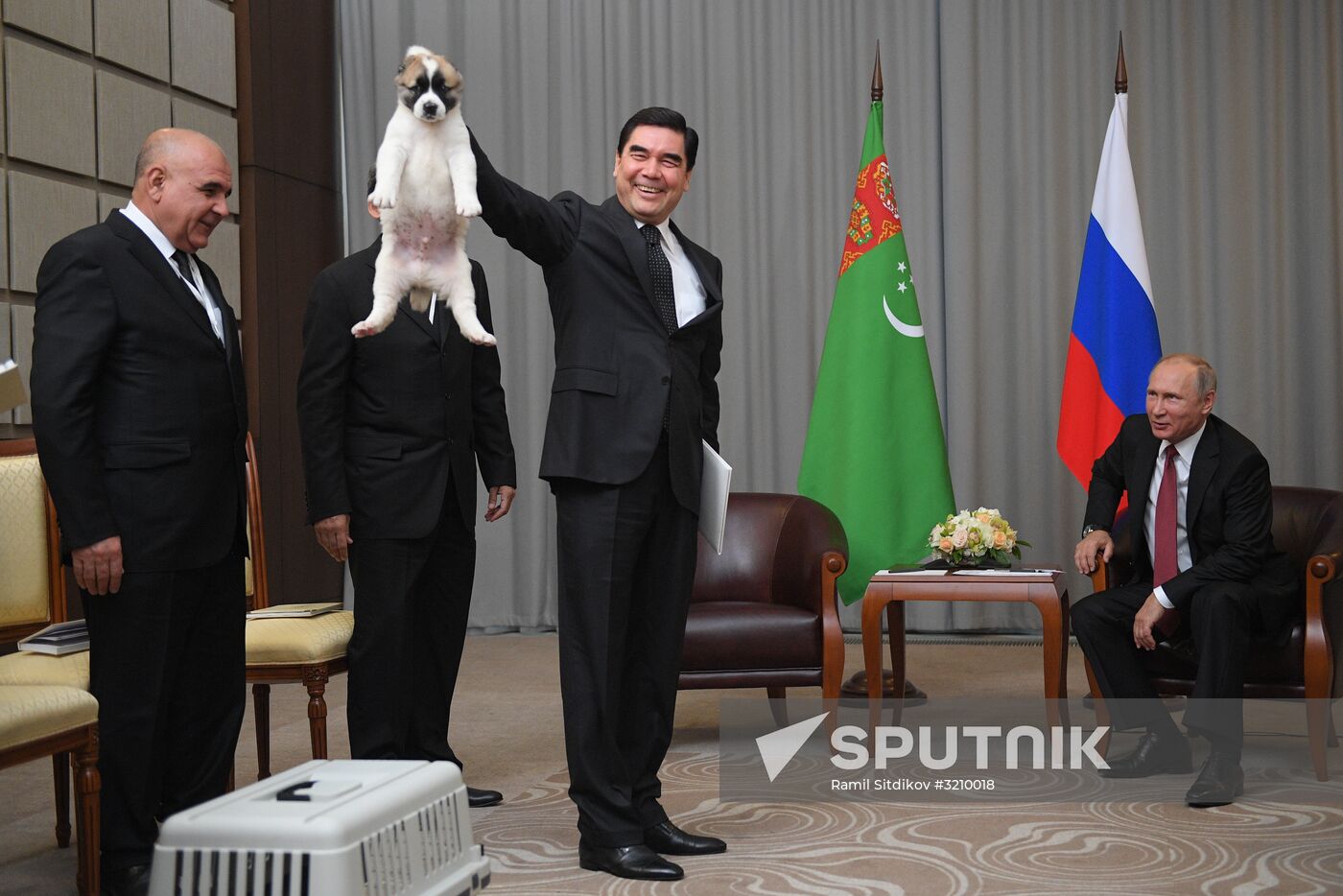 President Vladimir Putin meets with President of Turkmenistan Gurbanguly Berdimuhamedow