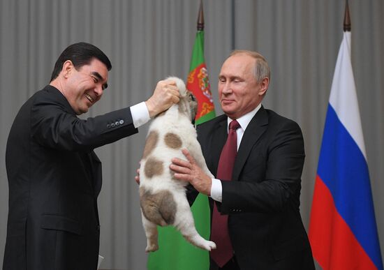 President Vladimir Putin meets with President of Turkmenistan Gurbanguly Berdimuhamedow
