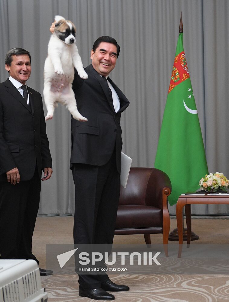 President Vladimir Putin meets with President of Turkmenistan Gurbanguly Berdimuhamedow