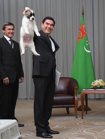 President Vladimir Putin meets with President of Turkmenistan Gurbanguly Berdimuhamedow