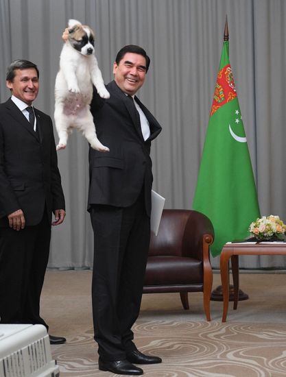 President Vladimir Putin meets with President of Turkmenistan Gurbanguly Berdimuhamedow