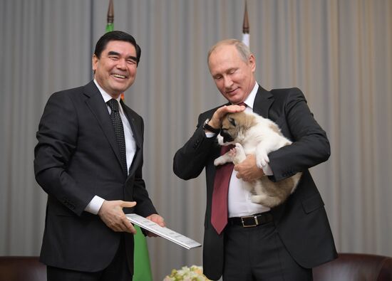 President Vladimir Putin meets with President of Turkmenistan Gurbanguly Berdimuhamedow