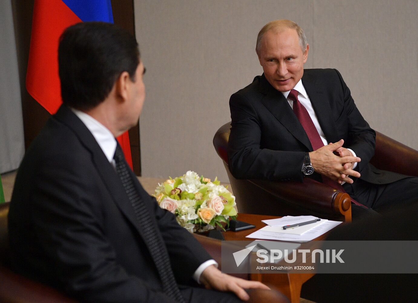 President Vladimir Putin meets with President of Turkmenistan Gurbanguly Berdimuhamedow