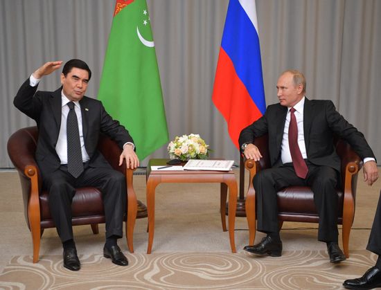 President Vladimir Putin meets with President of Turkmenistan Gurbanguly Berdimuhamedow
