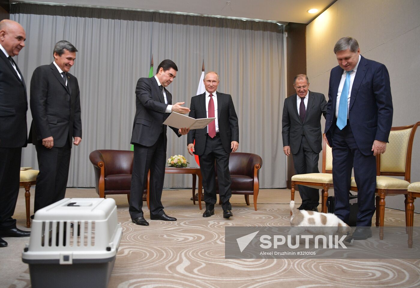 President Vladimir Putin meets with President of Turkmenistan Gurbanguly Berdimuhamedov