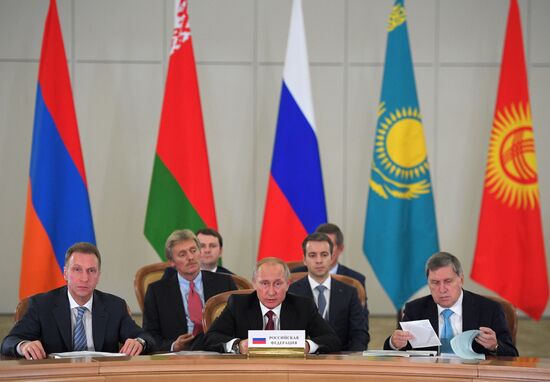 Russian President Vladimir Putin attends EAEU summit