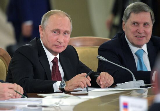 Russian President Vladimir Putin attends EAEU summit
