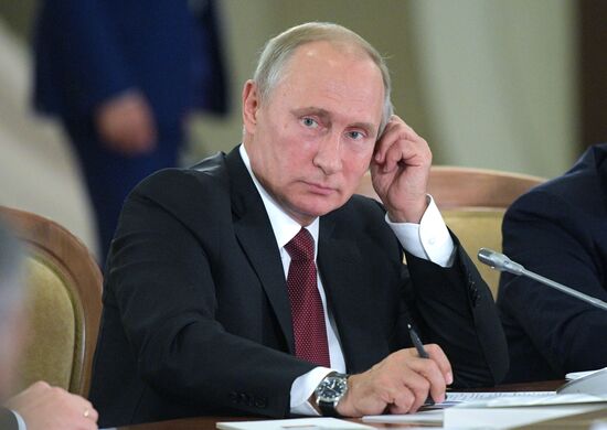 Russian President Vladimir Putin attends EAEU summit